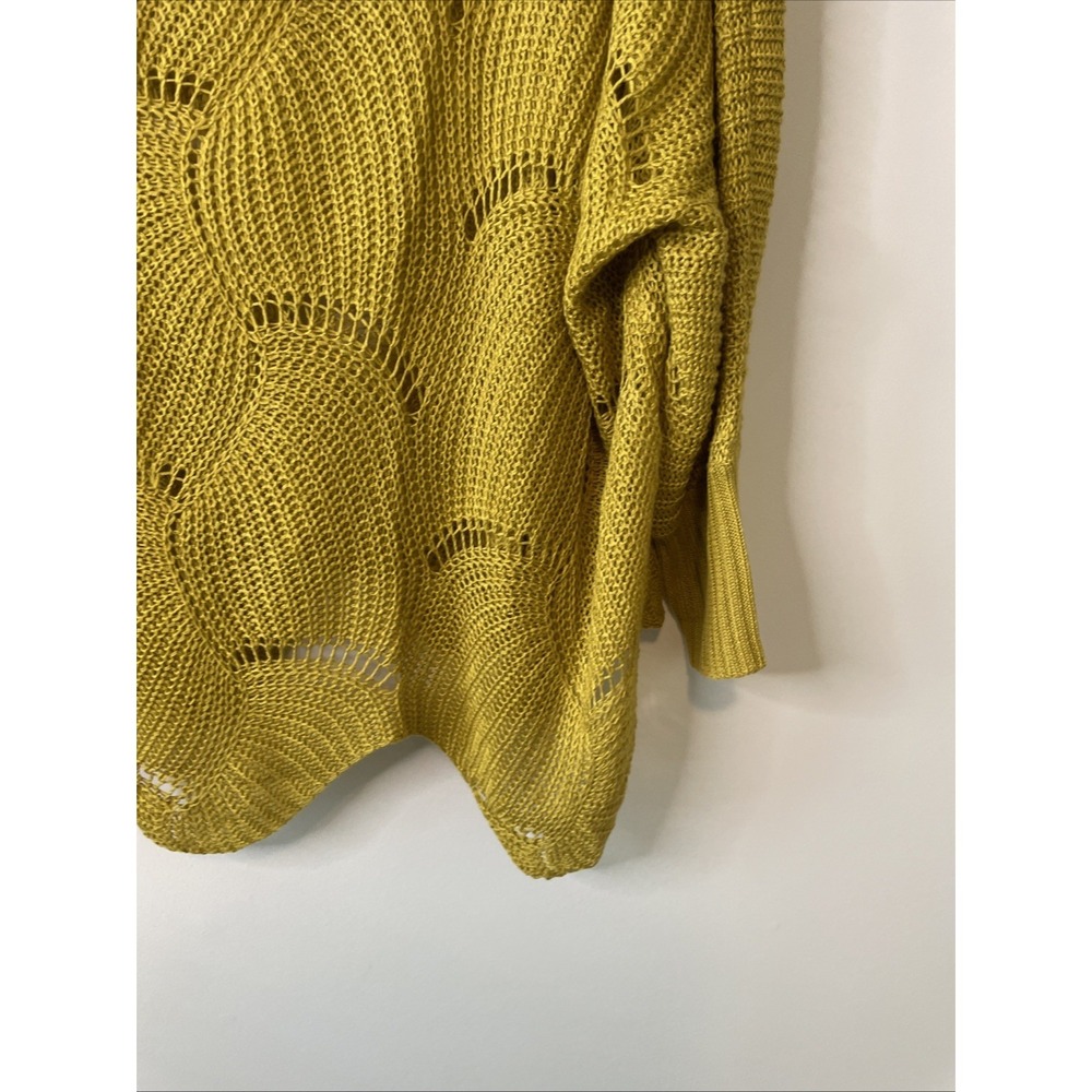 ChicSoul 1X/2X‎ Mustard Open Knit Sweater Oversized Tunic Pullover Boho - Picture 4 of 15